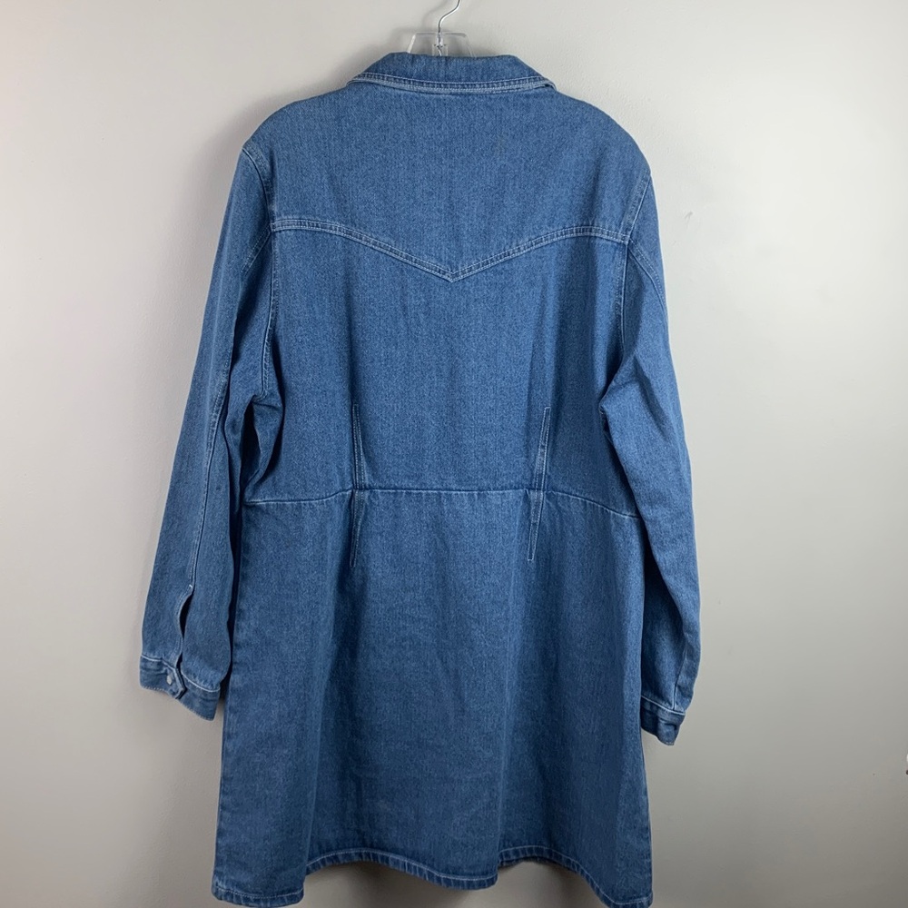 ASOS Design Curve Denim Structured Shirt Dress In Blue NEW! - Picture 2 of 9